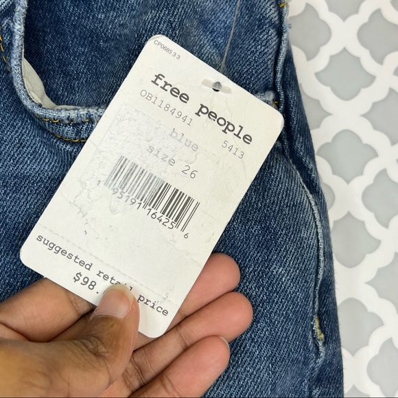 NWT Free People Blue Phoenix High Rise Ripped Skinny Jeans